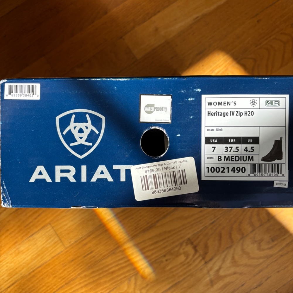 Ariat Heritage IV Zip waterproof Boots in black size 7 - Picture 14 of 16